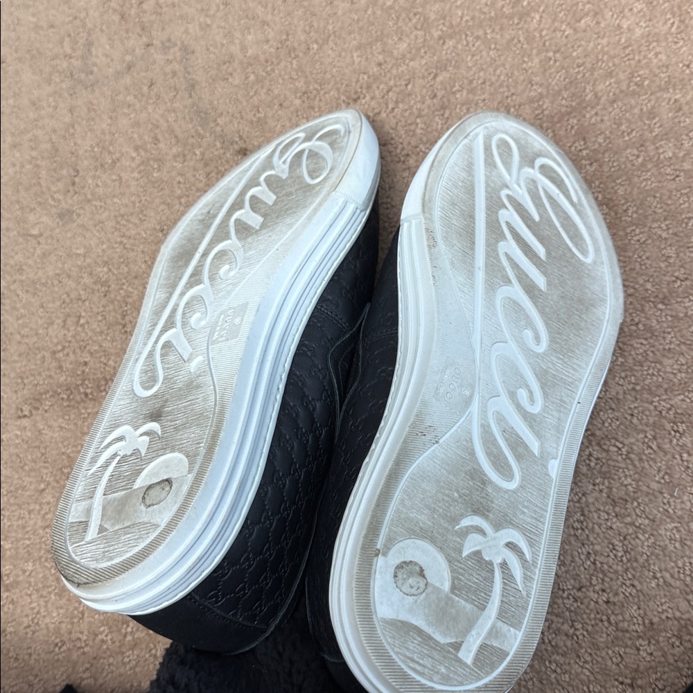 Gucci Black Embossed Slip-On Loafers - Picture 6 of 6
